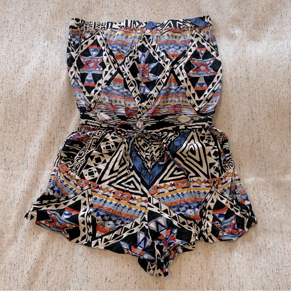 Tribal Pattern Tube Romper